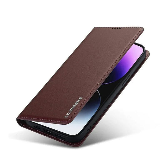 iPhone 16/ Pro/ Plus/ Pro Max - Klapphülle mit Magnetischer Abdeckung und Kartenfach - Top Hüllen