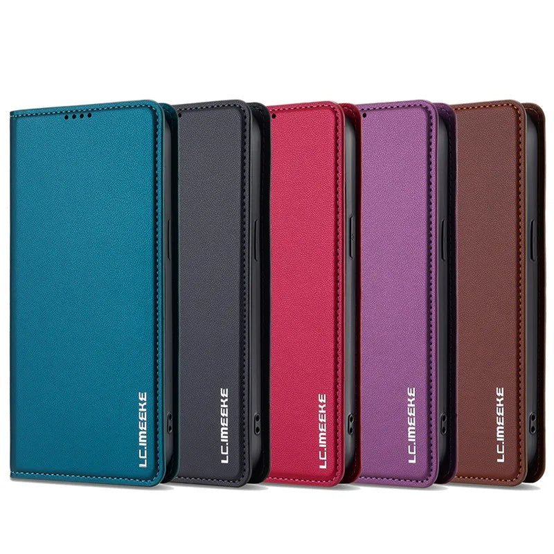 iPhone 16/ Pro/ Plus/ Pro Max - Klapphülle mit Magnetischer Abdeckung und Kartenfach - Top Hüllen