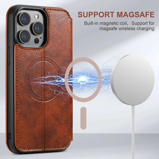 iPhone 16/ Pro/ Plus/ Pro Max - Moderne Business MagSafe Schutz Hülle mit Kartenfach - Top Hüllen