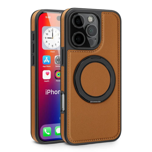 iPhone 16/ Pro/ Plus/ Pro Max - MagSafe Lederoptik Magnetische Schutz Hülle mit Ring - Top Hüllen