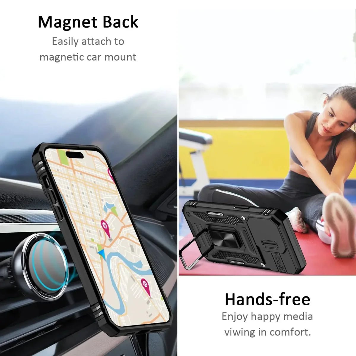 iPhone 16/ Pro / Plus/ Pro Max - MagSafe Schutz Hülle mit Ring, Stoßfest - Top Hüllen