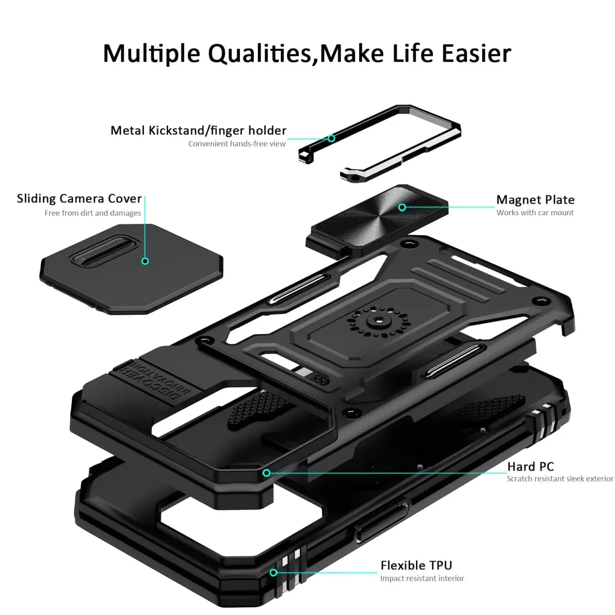 iPhone 16/ Pro / Plus/ Pro Max - MagSafe Schutz Hülle mit Ring, Stoßfest - Top Hüllen