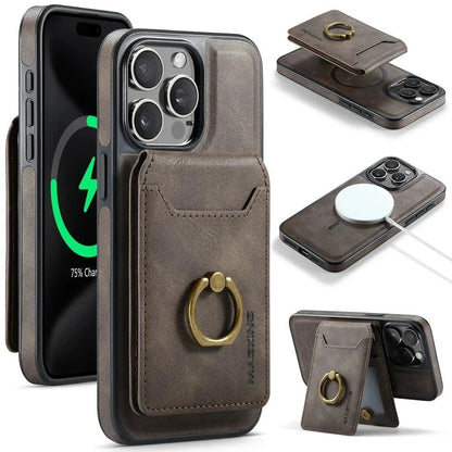 iPhone 16/ Pro/ Plus/ Pro Max - Moderne Schutz Hülle mit Kartenfach und Ring Halter - Top Hüllen