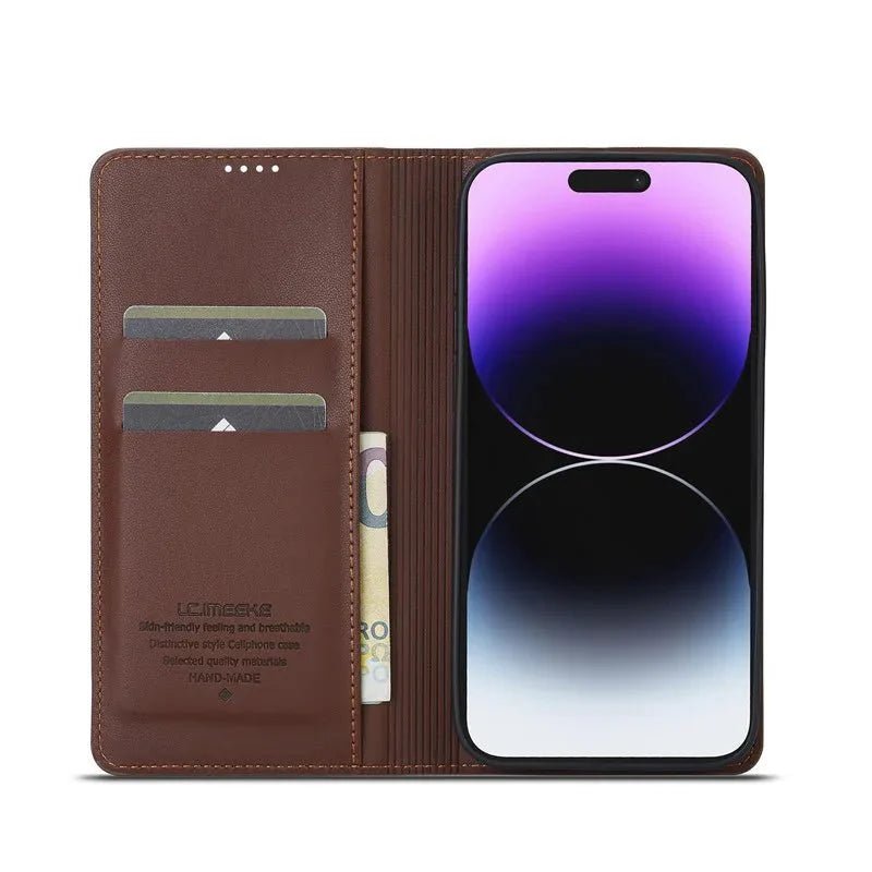 iPhone 16/ Pro/ Plus/ Pro Max - Schutz Hülle mit Magnetischer Abdeckung und Kartenfach - Top Hüllen