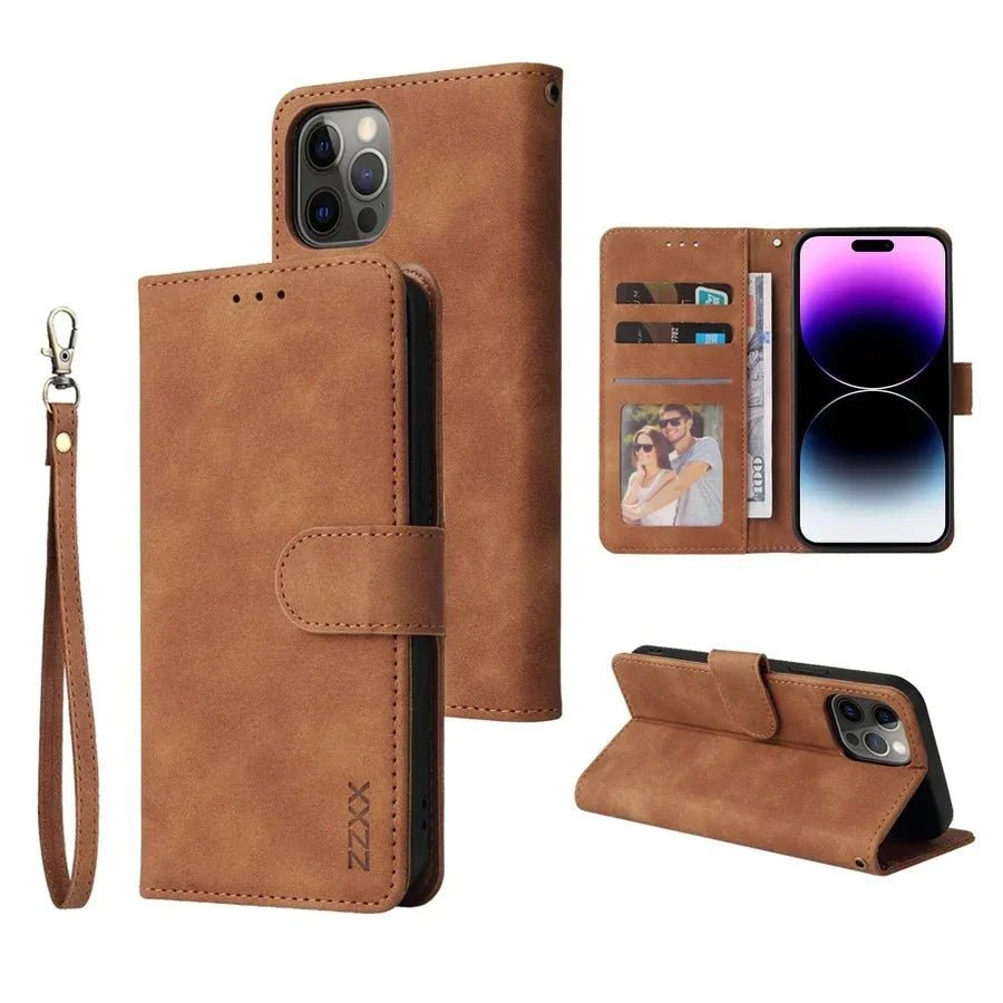 iPhone 16/ Pro/ Plus/ Pro Max - Schutz Klapp Hülle, Kartenfach, Displayschutz - Top Hüllen