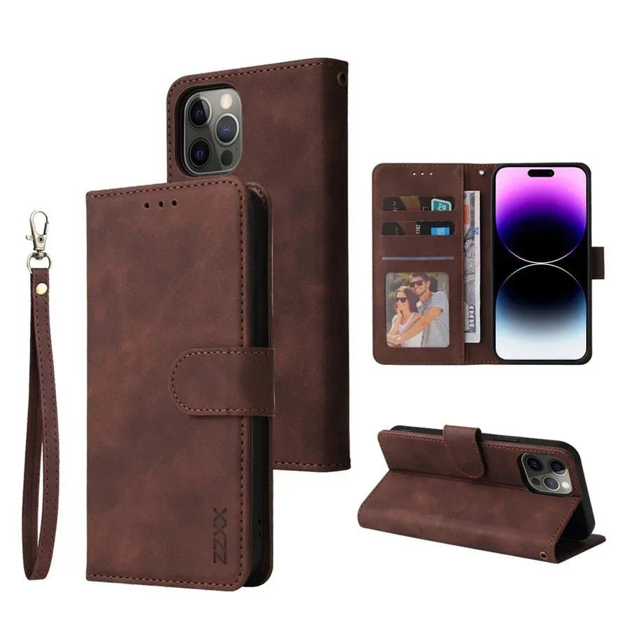 iPhone 16/ Pro/ Plus/ Pro Max - Schutz Klapp Hülle, Kartenfach, Displayschutz - Top Hüllen
