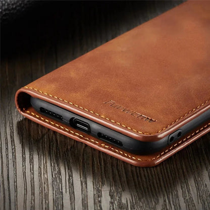 iPhone 16/ Pro/ Plus/ Pro Max - Schutz Klapp Hülle mit Abdeckung und Kartenfach - Top Hüllen