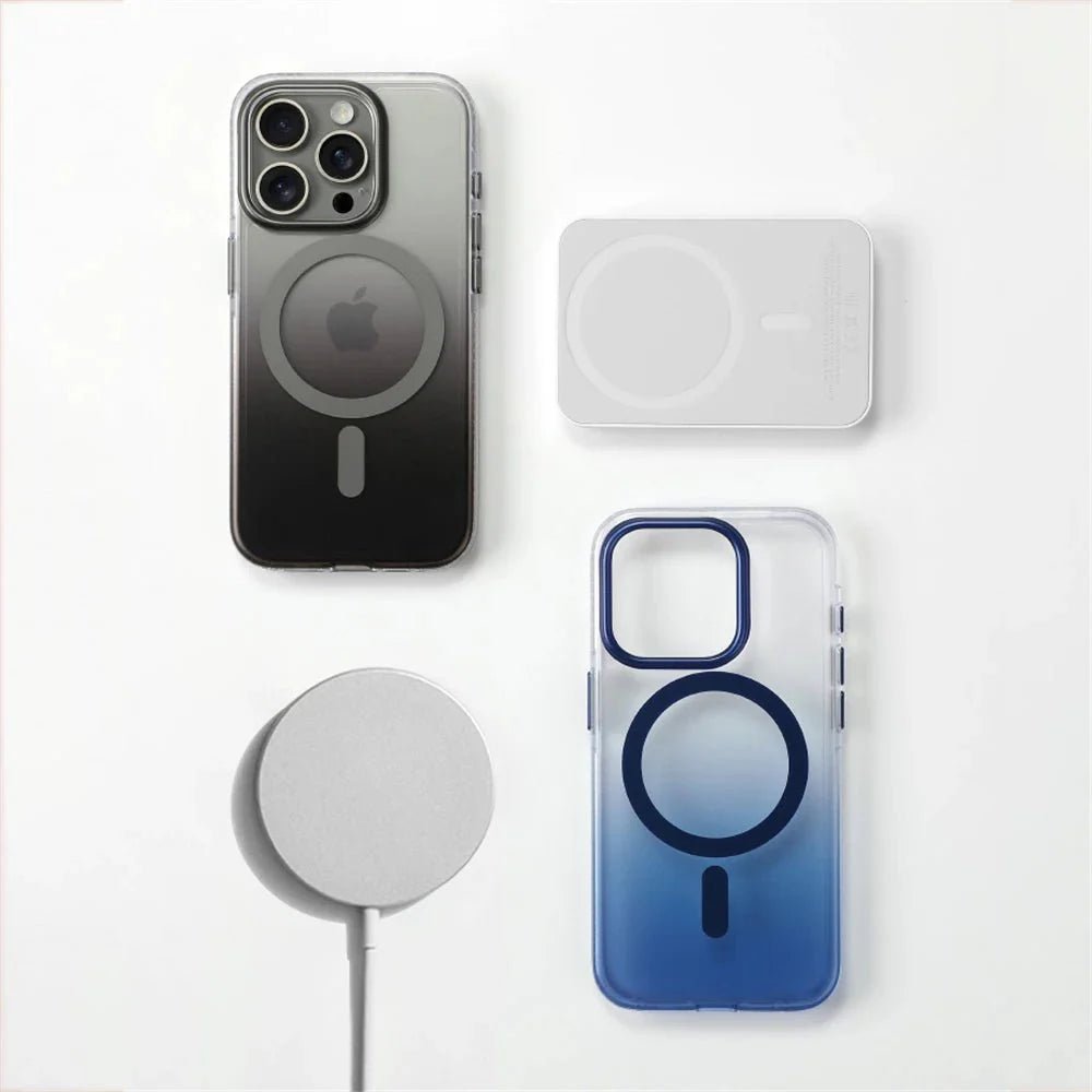 iPhone 16/ Pro/ Plus/ Pro Max - Transparente Farbverlauf MagSafe Schutz Hülle, Stoßfest - Top Hüllen