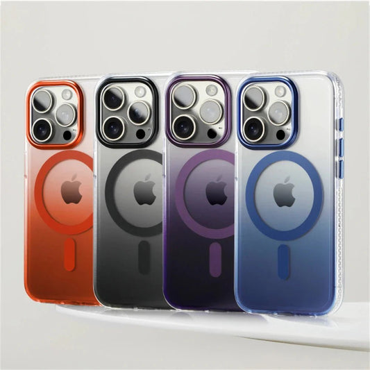 iPhone 16/ Pro/ Plus/ Pro Max - Transparente Farbverlauf MagSafe Schutz Hülle, Stoßfest - Top Hüllen