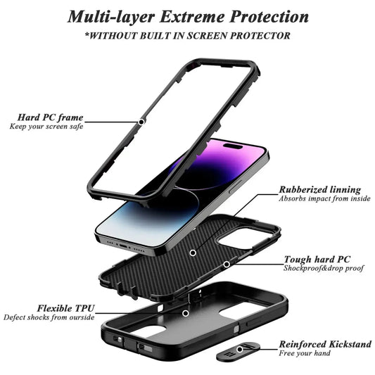 iPhone 16/ Pro/ Plus/ Pro Max - Vollständige Robuste Schutzhülle mit Display Schutz - Top Hüllen