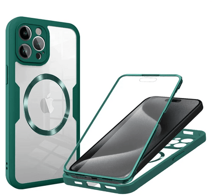 iPhone 16/ Pro/ Plus/ Pro Max - Vollständige Transparente MagSafe Hülle mit Display Schutz - Top Hüllen
