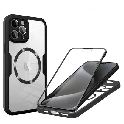 iPhone 16/ Pro/ Plus/ Pro Max - Vollständige Transparente MagSafe Hülle mit Display Schutz - Top Hüllen