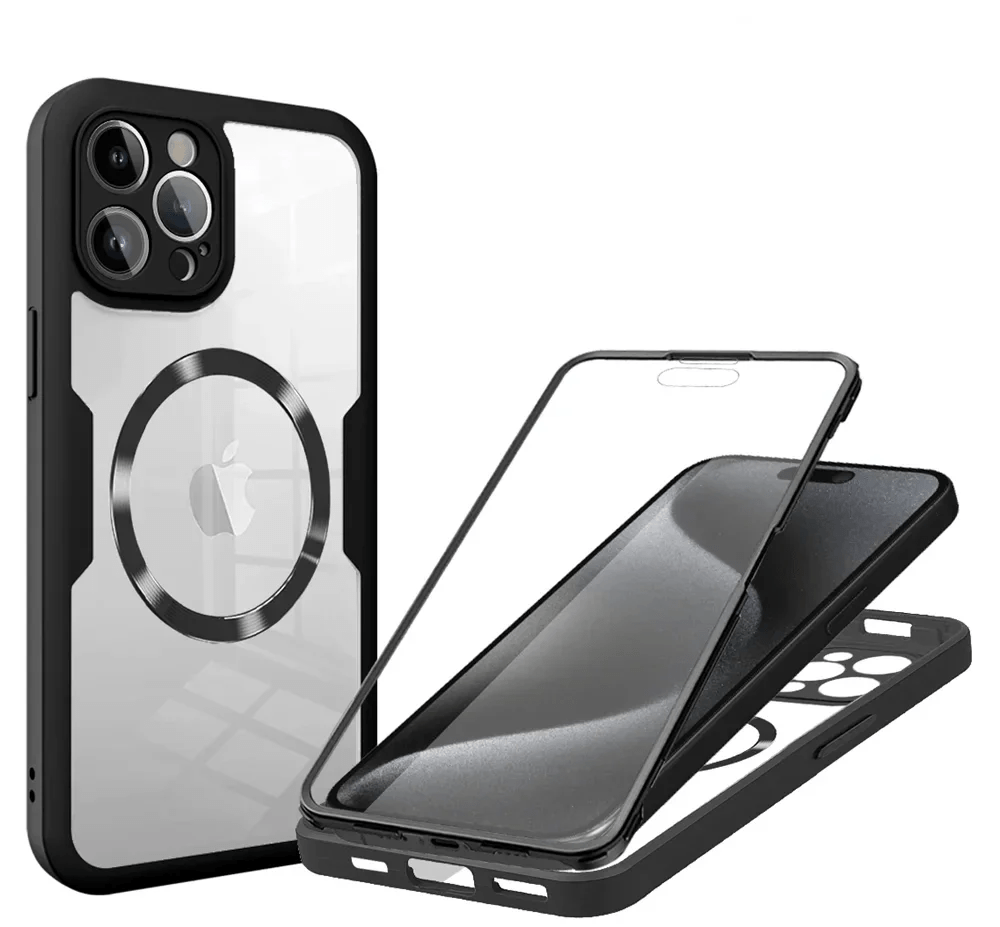 iPhone 16/ Pro/ Plus/ Pro Max - Vollständige Transparente MagSafe Hülle mit Display Schutz - Top Hüllen