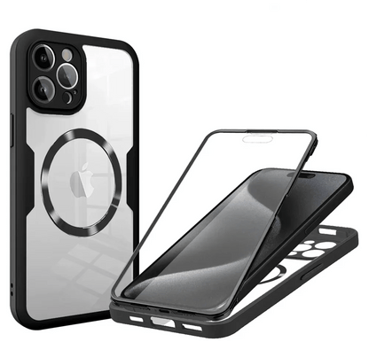 iPhone 16/ Pro/ Plus/ Pro Max - Vollständige Transparente MagSafe Hülle mit Display Schutz - Top Hüllen