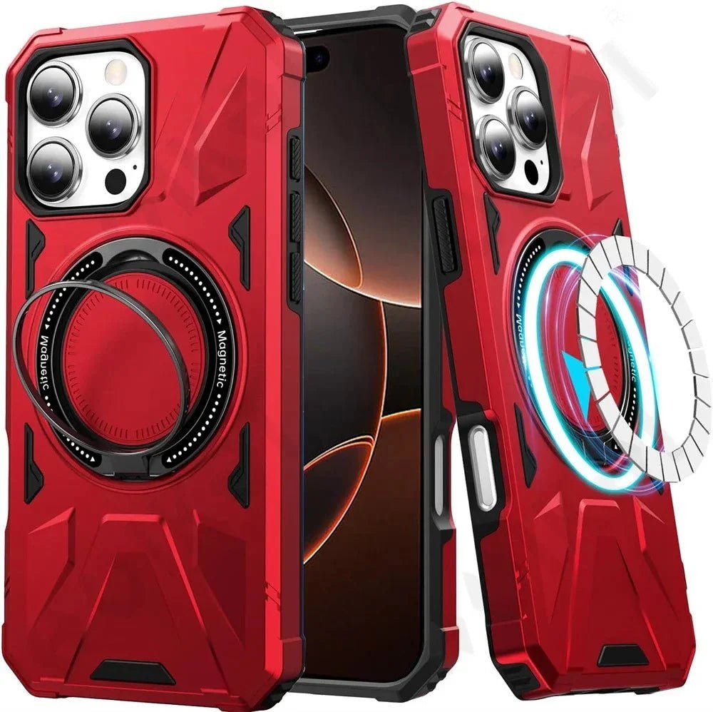 iPhone 16/ Pro/ Pro Max - Magnetische MagSafe Schutz Hülle mit Ring Halter - Top Hüllen
