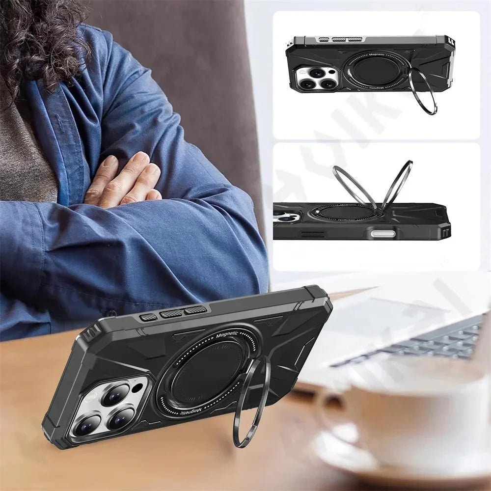 iPhone 16/ Pro/ Pro Max - Magnetische MagSafe Schutz Hülle mit Ring - Top Hüllen