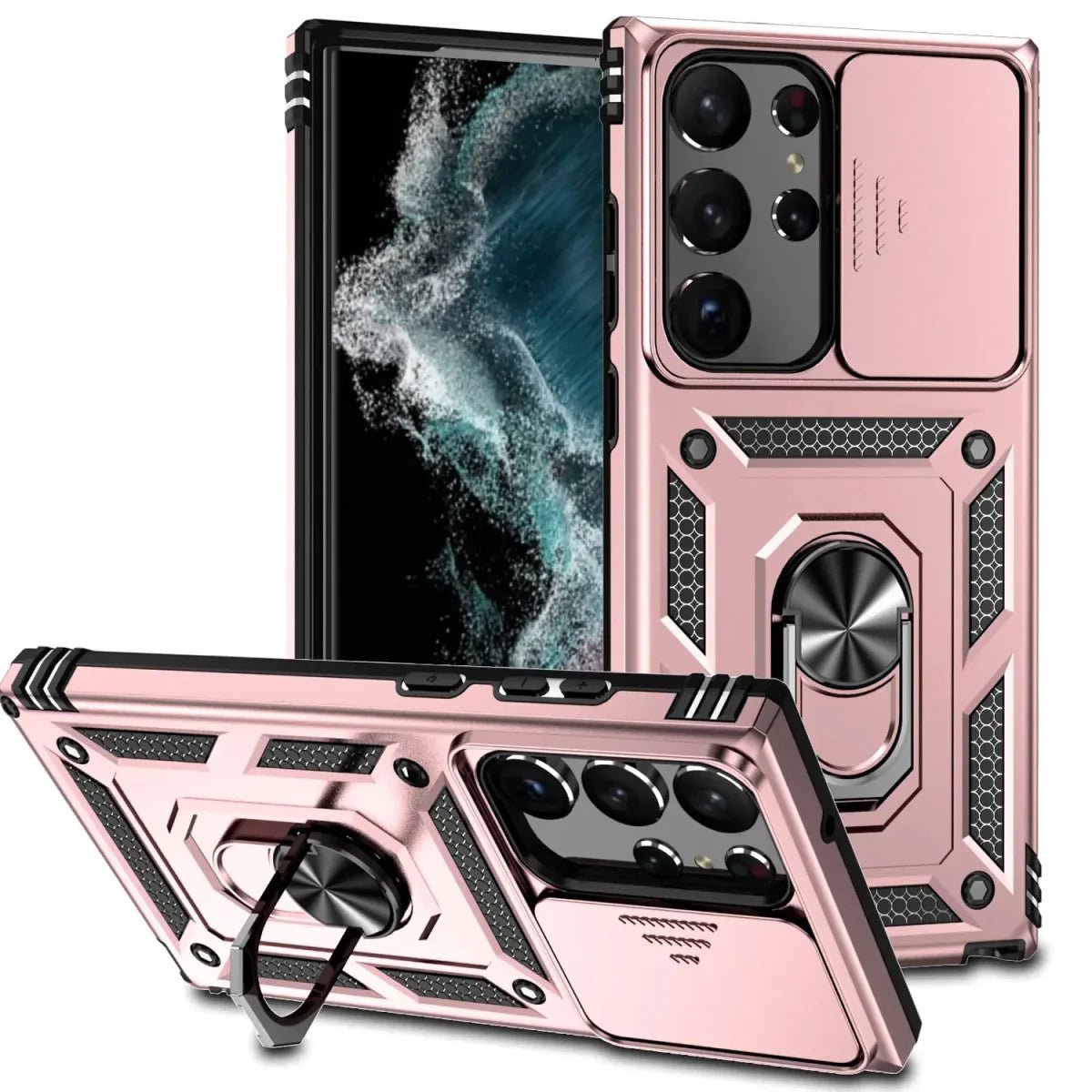 Samsung Galaxy S24/ S24 Plus/ S24 Ultra - Stoßfestes Bumper Hybrid - Magnetring Kamera Schutz Hülle - Top Hüllen
