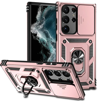 Samsung Galaxy S24/ S24 Plus/ S24 Ultra - Stoßfestes Bumper Hybrid - Magnetring Kamera Schutz Hülle - Top Hüllen