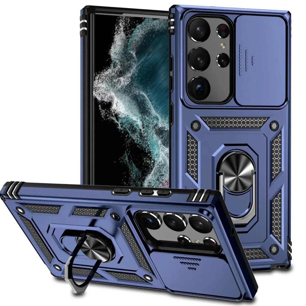 Samsung Galaxy S24/ S24 Plus/ S24 Ultra - Stoßfestes Bumper Hybrid - Magnetring Kamera Schutz Hülle - Top Hüllen