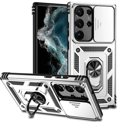 Samsung Galaxy S24/ S24 Plus/ S24 Ultra - Stoßfestes Bumper Hybrid - Magnetring Kamera Schutz Hülle - Top Hüllen