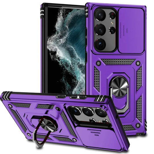 Samsung Galaxy S24/ S24 Plus/ S24 Ultra - Stoßfestes Bumper Hybrid - Magnetring Kamera Schutz Hülle - Top Hüllen