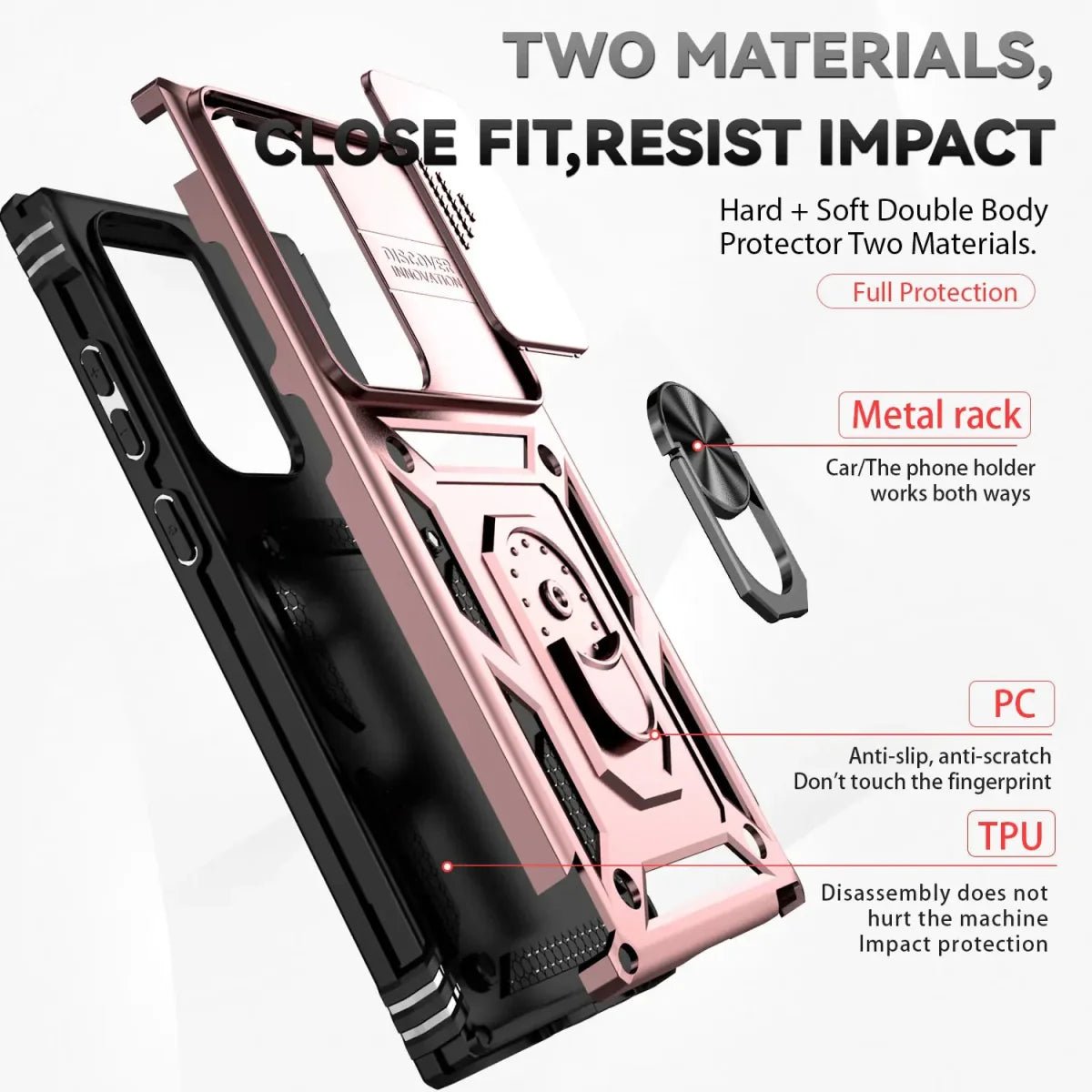 Samsung Galaxy S24/ S24 Plus/ S24 Ultra - Stoßfestes Bumper Hybrid - Magnetring Kamera Schutz Hülle - Top Hüllen
