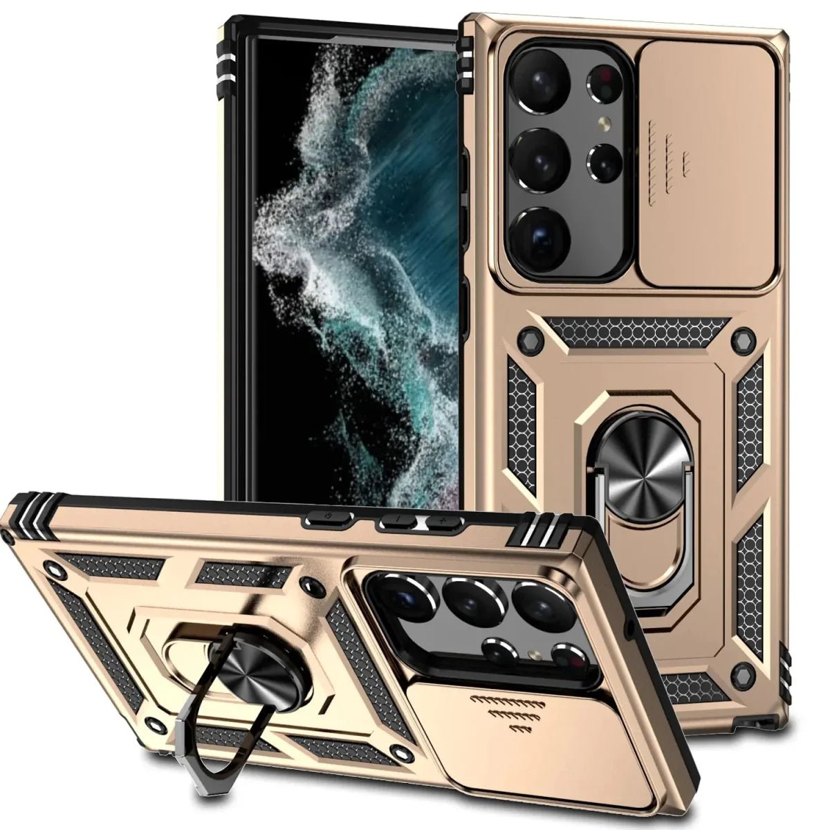 Samsung Galaxy S24/ S24 Plus/ S24 Ultra - Stoßfestes Bumper Hybrid - Magnetring Kamera Schutz Hülle - Top Hüllen