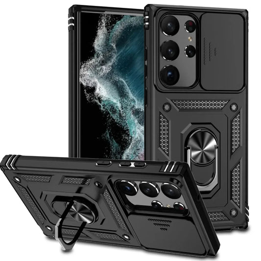 Samsung Galaxy S24/ S24 Plus/ S24 Ultra - Stoßfestes Bumper Hybrid - Magnetring Kamera Schutz Hülle - Top Hüllen