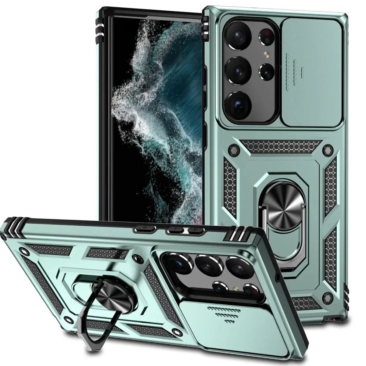 Samsung Galaxy S24/ S24 Plus/ S24 Ultra - Stoßfestes Bumper Hybrid - Magnetring Kamera Schutz Hülle - Top Hüllen